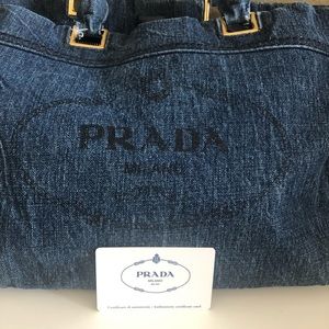 Prada denim Bag with authentic card